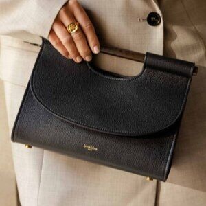 Bobbies Paris Ancone Caviar (Black) Pebble Leather Handbag